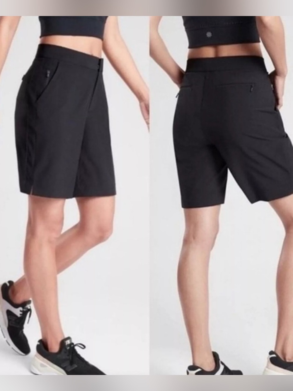 Athleta Black Performance Bermuda Shorts size 6